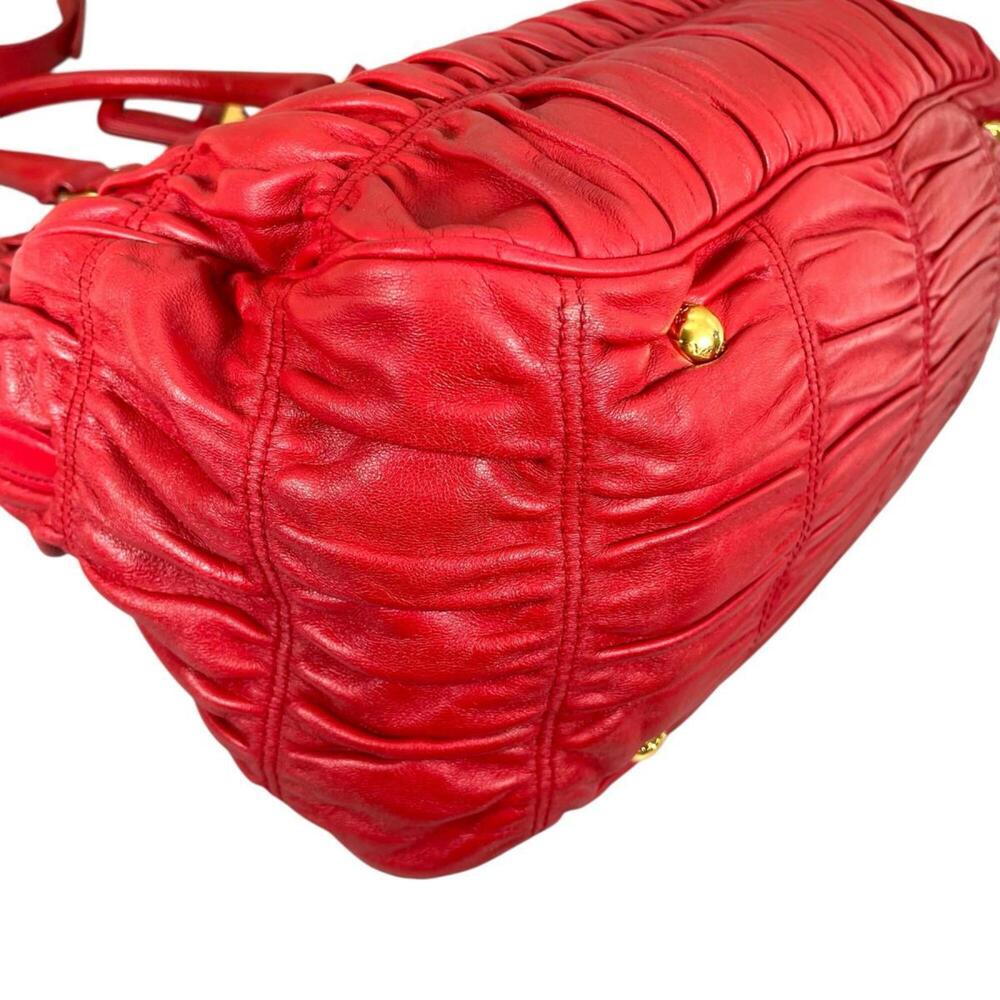 PRADA Red Leather Shoulder Bag - Picture 7 of 16